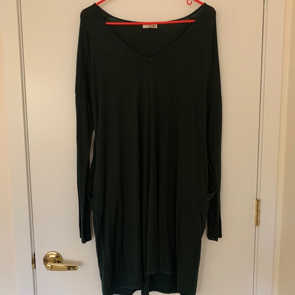 Wilfred Artizia Dark Green Jersey Knit Dress Large